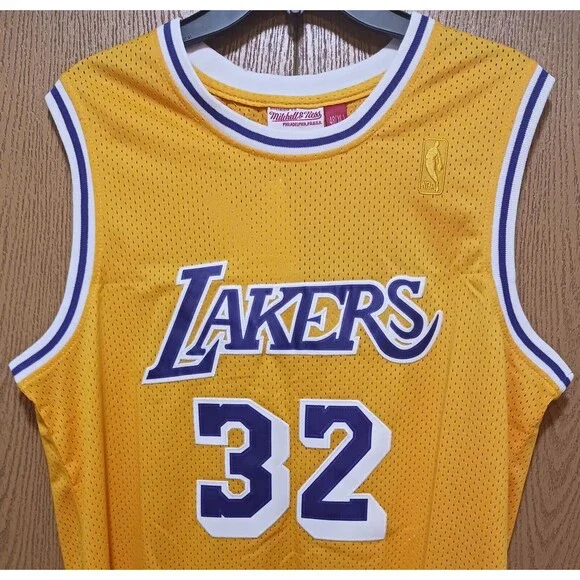 Magic Johnson (Mitchell/Ness)-(Lakers)-(1984-85)-(Yellow)-(Size:XL)-(New)-$100 - Picture 5 of 11